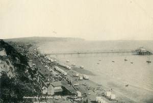 United Kingdom Isle of Wight Sandown Bay Culver Cliffs Pier Old Photo print 1900