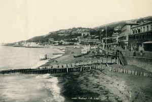 United Kingdom Isle of Wight Ventnor Beach Huts Seafront Old Photo print 1900