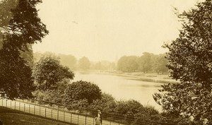 United Kingdom London Hyde Park Serpentine Lake Old Photo 1890