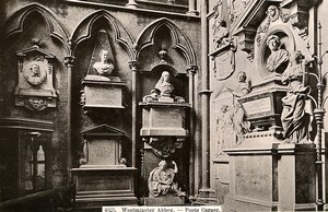 United Kingdom London Londres Westminster Abbey Poets Corner Old Photo 1900