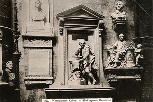 United Kingdom London Westminster Abbey Shakespeare Memorial Old Photo 1900