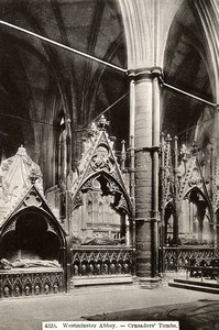 United Kingdom London Londres Westminster Abbey Crusader's Tombs Old Photo 1900