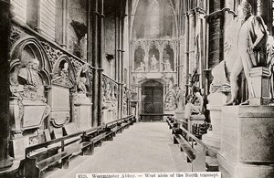 United Kingdom London Londres Westminster Abbey West Aisle Old Photo 1900