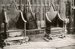 United Kingdom London Londres Westminster Abbey Coronation Chairs Old Photo 1900
