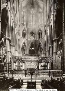 United Kingdom London Westminster Abbey the Choir from the West Old Photo 1900