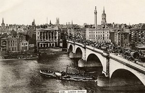 United Kingdom London Bridge Londres Thames Paddle Steamer Old Photo 1900