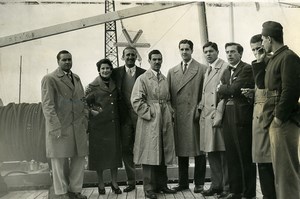 Argentina Buenos Aires Basketball Team Ocean Liner Bretagne Old Photo 1955