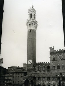 Italy Sienne Siena City Hall Palazzo Pubblico Old Photo 1961