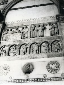 Italy Lucca Duomo Facade Old Photo 1961