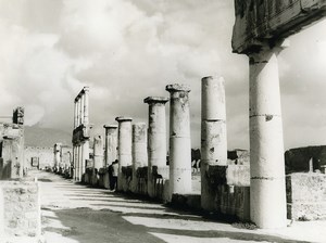 Italy Pompei Pompeii Columns Old Photo 1961