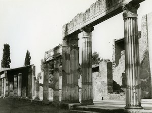 Italy Herculaneum Columns Old Photo 1961