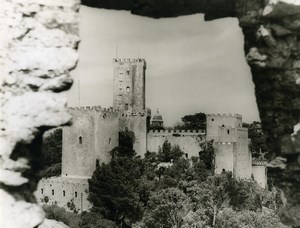 Italy Sicily Erice Norman Castle Old Photo 1961