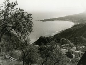 Italy Taormina Panorama Old Photo 1961