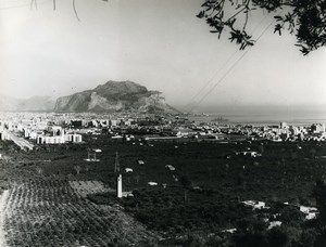 Italy Bay of Palermo Panorama Monte Pellegrino Old Photo 1961