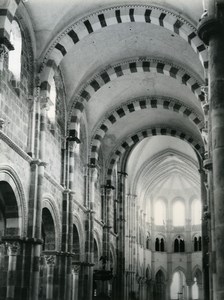 France Vézelay Abbey Basilica Interior Old Photo 1960