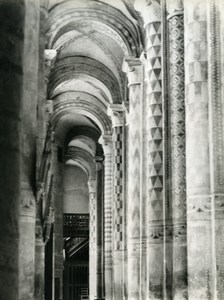 France Poitiers eglise Notre Dame la Grande Church Columns Old Photo 1960