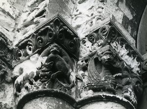 France Poitiers eglise Notre Dame la Grande Church Detail Old Photo 1960