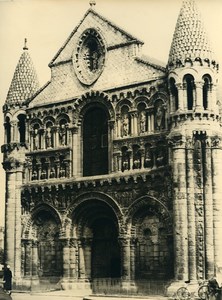 France Poitiers eglise Notre Dame la Grande Church Façade Old Photo 1960