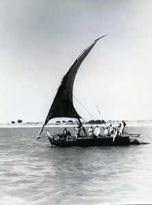 Egypt Valley of Nile Felucca Promenade Sailboat Old Photo 1960