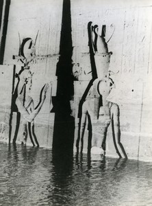 Egypt Valley of Nile Temple Pyramid under water Old Photo 1960