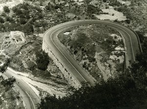 France Windy Mountain Road Old Photo 1960