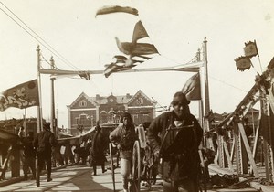 Chine Pékin Beijing pont métallique Animation ancienne Photo 1906