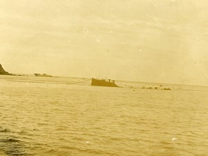 Chine Tianjin Tien-Tsin Port de Takou Tanggu un Steamer naufragé ancienne Photo 1906