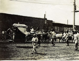 Chine Tianjin Tien-Tsin une rue animée ancienne Photo 1906