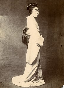 China Tientsin Miss Okamatu Wife of Commanding Officer of Tianjin Old Photo 1906