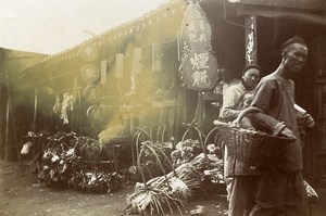 Chine Shanhaiguan une rue animée Commerce Fruits et Legumes ancienne Photo 1906