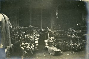 Chine Shanhaiguan une rue animée Commerce Fruits et Legumes ancienne Photo 1906