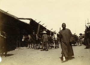 Chine Shanhaiguan une rue animée Commerces ancienne Photo 1906