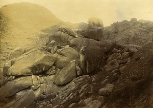Chine Shanhaiguan Expedition à la Pagode de la Grotte Rochers ancienne Photo 1906