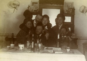 Chine Tianjin Tien-Tsin Tientsin un diner à la Japonaise ancienne Photo 1906