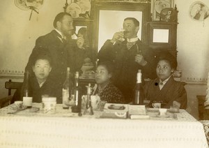 Chine Tianjin Tien-Tsin Tientsin un diner à la Japonaise ancienne Photo 1906