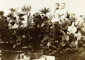 Chine Tianjin Tien-Tsin Tientsin Li Fao & Than Haï les enfants de Li Fu ancienne Photo 1906