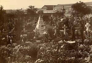 Chine Tianjin Tien-Tsin Cimetiere Monument aux Victimes Francaises ancienne Photo 1906