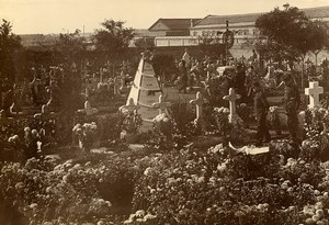 China Tianjin Cemetery Monument to the French victims Old Photo 1906