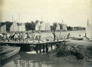 Chine Tianjin Tien-Tsin Tientsin le Pont Russe ancienne Photo 1906