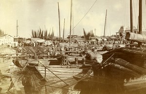 Chine Tianjin Tien-Tsin Douane fluviale sur le Pei Ho Hai He ancienne Photo 1906