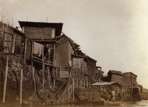 Chine Tianjin Tien-Tsin Tientsin constructions le long du Canal Imperial ancienne Photo 1906