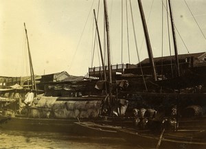 Chine Tianjin Tien-Tsin Tientsin Bateaux & constructions long du Canal Imperial ancienne Photo 1906