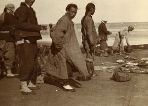 Chine Tianjin Tien-Tsin Tientsin Pêche au Filet Pecheurs ancienne Photo 1906