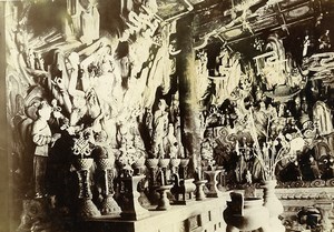 Chine Pékin Beijing interieur de la Pagode ancienne Photo 1906