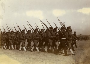 Chine Tianjin Tien-Tsin section d'infanterie japonaise Defile Militaire ancienne Photo 1906