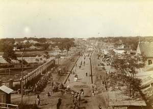 Chine Pékin Beijing Rue Hatamen panorama Chongwenmen Hadamen ancienne Photo 1906