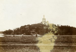 Chine Pékin Beijing Parc Beihai Stupa Blanche Jardin Impérial ancienne Photo 1906