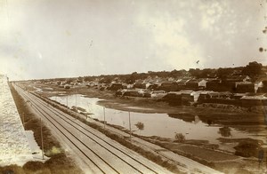 Chine Pékin Beijing Panorama la voie ferrée le long des remparts ancienne Photo 1906