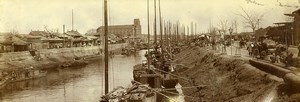 Chine Tianjin Tien-Tsin Canal Église Notre-Dame des Victoires ancienne Photo 1906