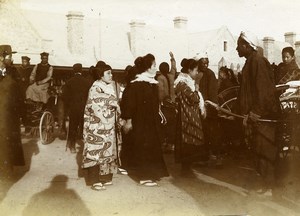 Chine Tianjin Tien-Tsin scene de rue Groupe ancienne Photo 1906